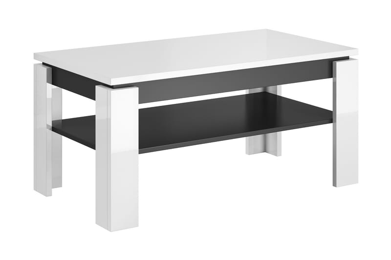 Toroni Soffbord 100 cm med Förvaring Hylla - Vit/Antracit - Möbler - Bord & matgrupper - Soffbord