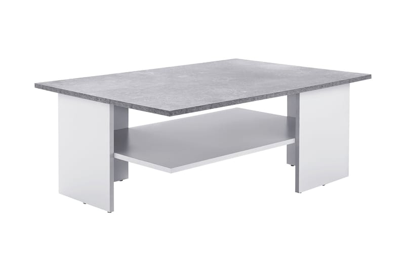 Udby Soffbord 90 cm med Förvaring Hylla - Betonggrå/Vit - Möbler - Bord & matgrupper - Soffbord