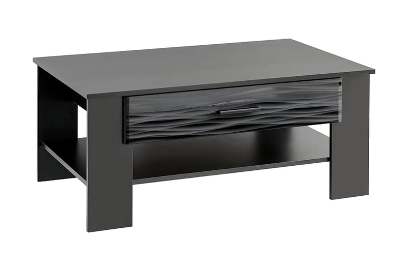 Vindsten Soffbord 105 cm med Förvaring 2 Lådor + Hylla - Svart - Möbler - Bord & matgrupper - Soffbord
