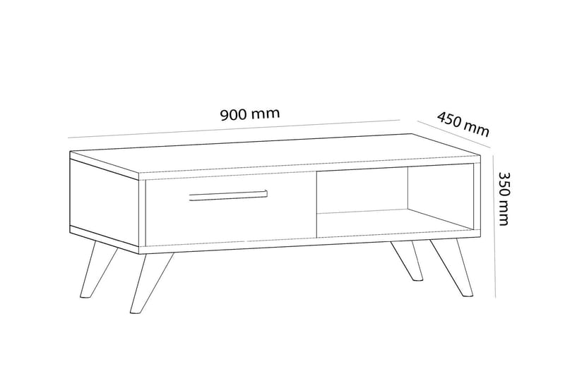Vinisuis Soffbord 90x35x90 cm - Vit - Möbler - Bord & matgrupper - Soffbord