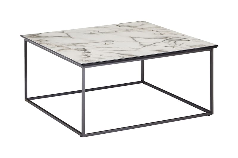 Willowdale Soffbord 80 cm Marmormönster - Vit/Svart - Möbler - Bord & matgrupper - Soffbord