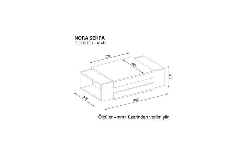 Winvar Soffbord 110 cm - Vit/Valnötsbrun - Möbler - Bord & matgrupper - Soffbord