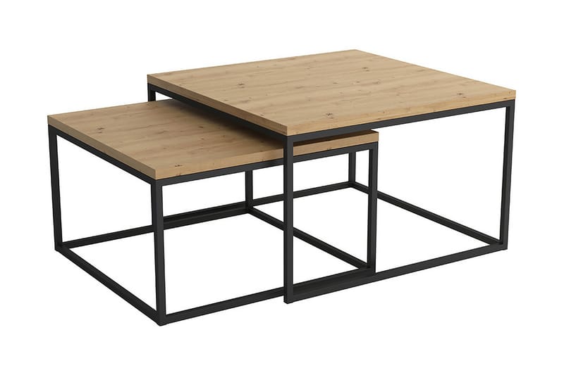 Wroxeter Satsbord 76 cm 2 Bord - Ekfärg/Svart - Möbler - Bord & matgrupper - Soffbord