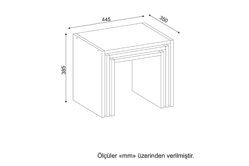 Zariel Satsbord 44 cm 3 Bord - Vit - Möbler - Bord & matgrupper - Soffbord