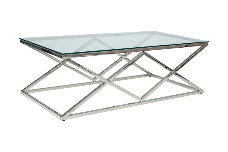Zegna Soffbord 120 cm - Glas/Silver - Möbler - Bord & matgrupper - Avlastningsbord - Konsolbord & sidobord
