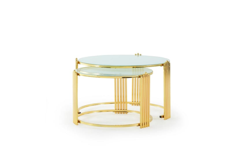 Zen Satsbord Guld/Vit - Hanah Home - Möbler - Bord & matgrupper - Soffbord