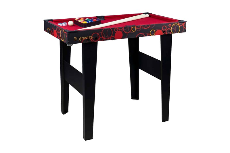 3-i-1 Spelbord - Svart|Röd - Möbler - Bord & matgrupper - Spelbord - Biljardbord