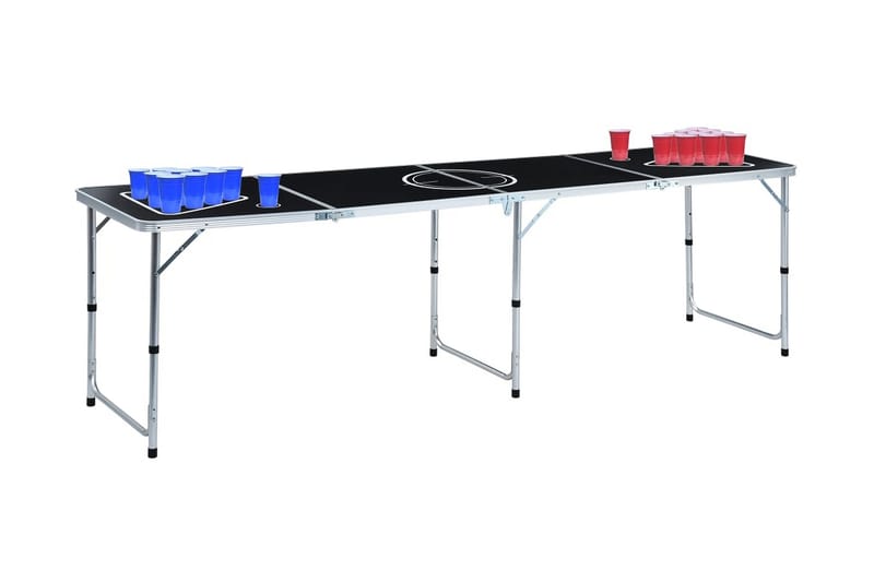 Hopfällbart ölpingisbord med koppar och bollar 240 cm - Flerfärgad - Möbler - Bord & matgrupper - Spelbord - Beer pong bord