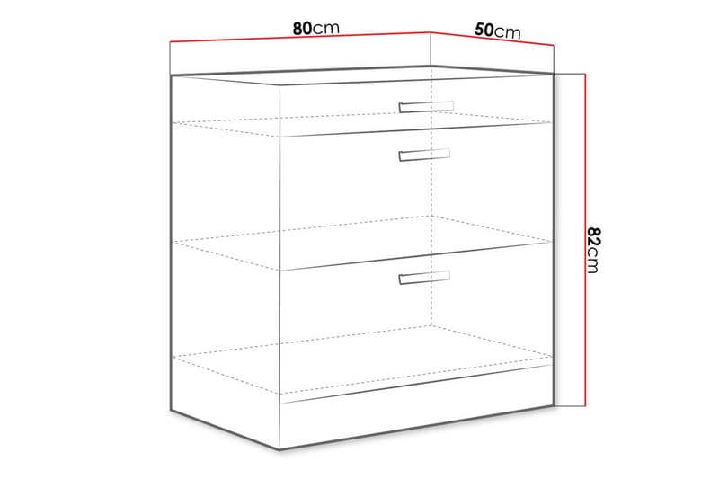 Karmen Skåp med lådor 80x52x82 cm - Beige/Grå - Möbler - Förvaring - Förvaringsskåp