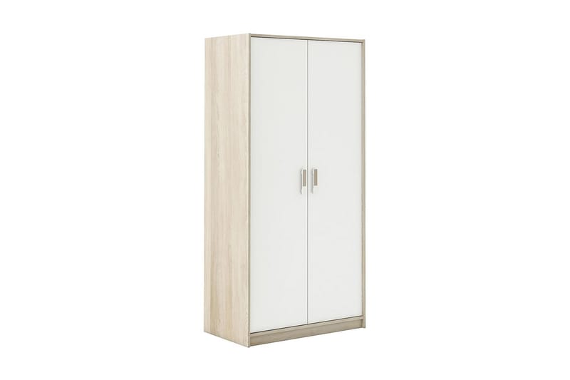 Violia Garderob 88 cm 2 Dörrar - Vit/Ek - Möbler - Förvaring - Garderober & garderobssystem