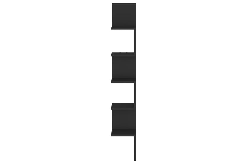Vägghylla hörn svart 20x20x127,5 cm spånskiva - Svart - Möbler - Förvaring - Hylla