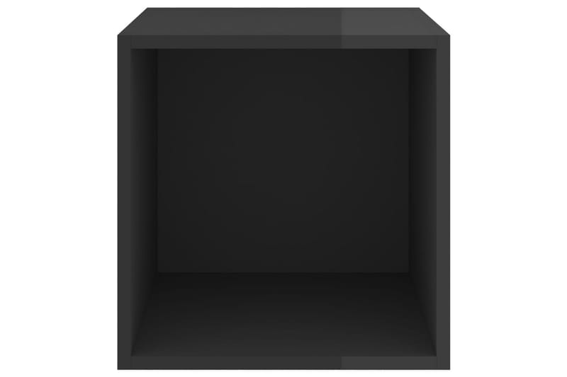 Väggskåp 4 st högglans svart 37x37x37 cm spånskiva - Svart - Möbler - Förvaring - Hylla