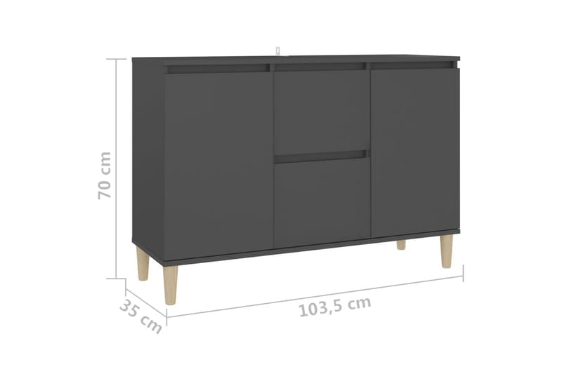 Skänk grå 103,5x35x70 cm spånskiva - Grå - Möbler - Förvaring - Sideboard & skänk