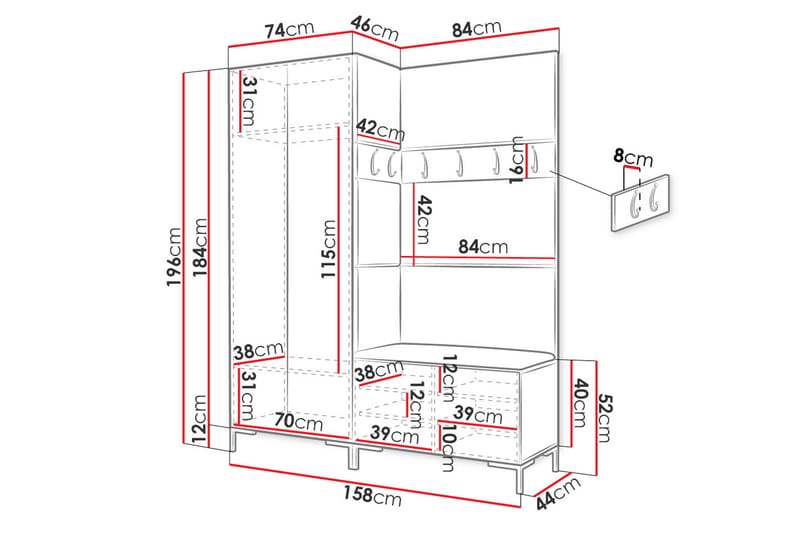 Hallförvaring - Möbler - Hallmöbler - Möbelset för hall & entre