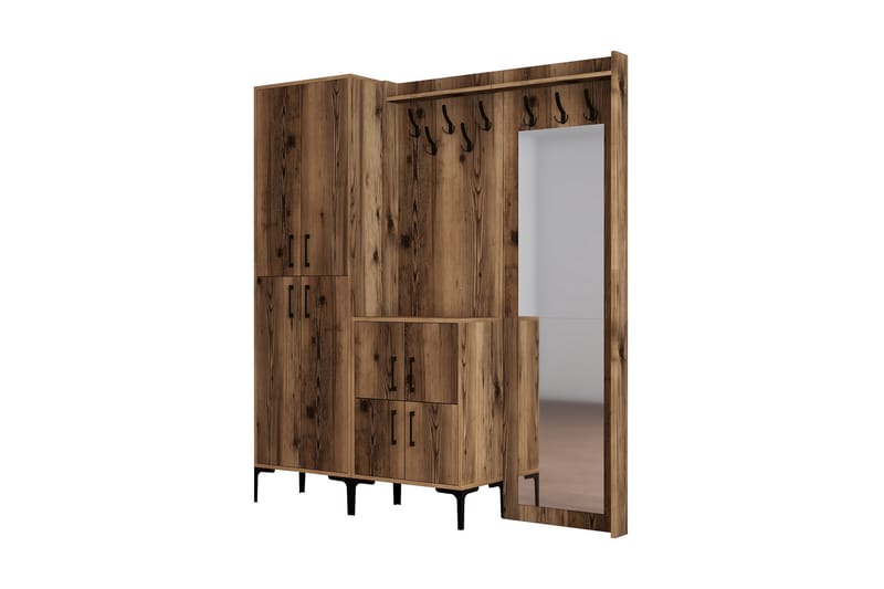 Retzow Hallmöbelset 180 cm - Mörkbrun - Möbler - Hallmöbler - Möbelset för hall & entre