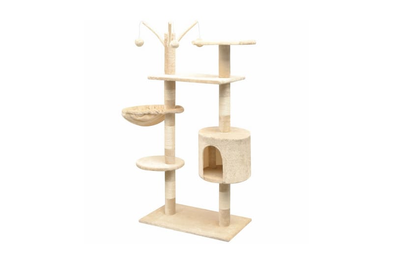 Klösträd med klöspelare och 125 cm beige - Beige - Möbler - Husdjursmöbler - Kattmöbler