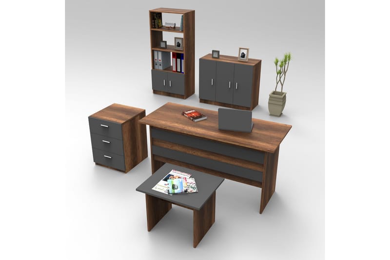 Belloch Möbelset Kontor - Teak/Antracit - Möbler - Bord & matgrupper - Kontorsbord - Skrivbord
