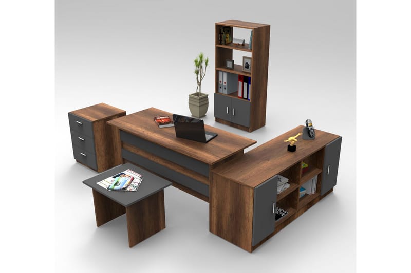 Benich Möbelset Kontor - Teak/Antracit - Möbler - Bord & matgrupper - Kontorsbord - Skrivbord