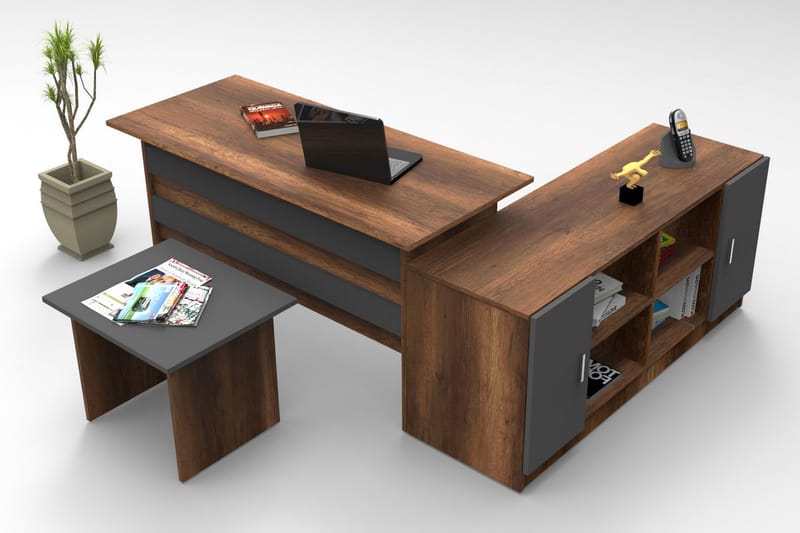 Mosgam Möbelset Kontor - Teak/Antracit - Möbler - Möbelset - Möbelset för kontor