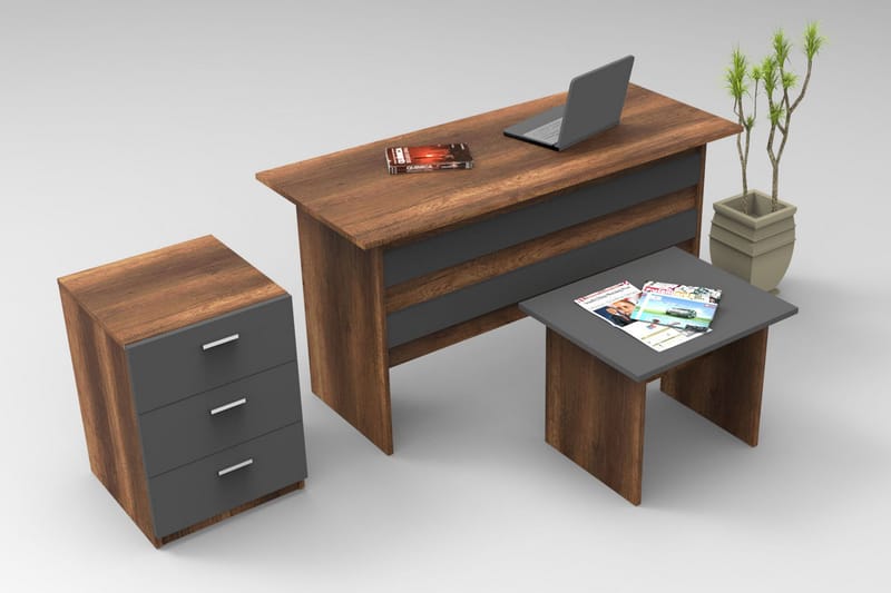 Oitver Möbelset Kontor - Teak/Antracit - Möbler - Möbelset - Möbelset för kontor
