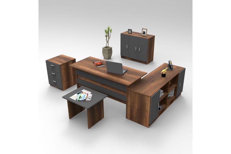Saratella Möbelset Kontor - Teak/Antracit - Möbler - Möbelset - Möbelset för kontor