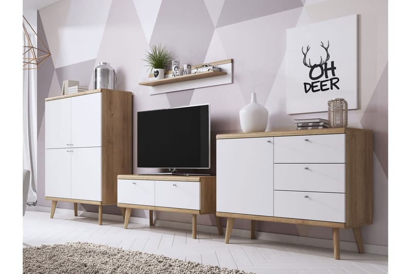 Primo Vardagsrumsset - Beige/Vit - Möbler - Tv möbel & mediamöbel - TV bänk & mediabänk