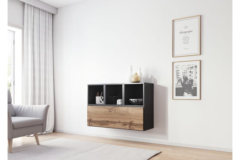 Rocosa 12 Möbelset för Vardagsrum - Antracit/Ekfärg - Möbler - Möbelset - Möbelset för vardagsrum