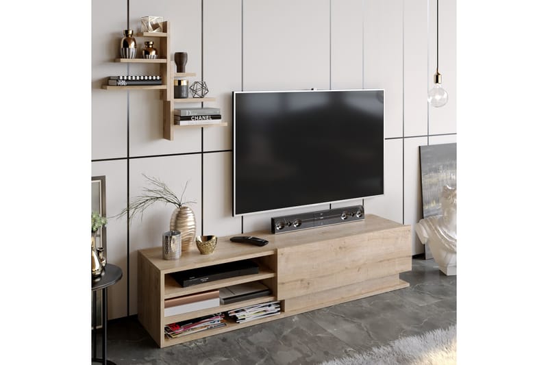 Achberg Tv-bänk 150 cm - Blå/Natur - Möbler - Tv möbel & mediamöbel - TV bänk & mediabänk