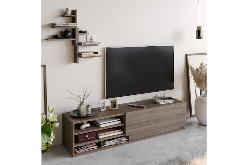 Achberg Tv-bänk 150 cm - Mörkbrun - Möbler - Tv möbel & mediamöbel - TV bänk & mediabänk