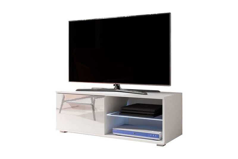 Adrianah Tv-bänk 36x40x100 cm Blå LED - Vit - Möbler - Tv-möbler & mediamöbler - TV-bänk & mediabänk