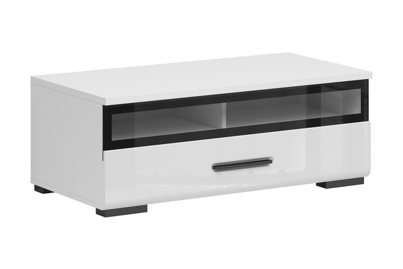 ASSEN TV-bänk 100 cm - Vit högglans/Svart högglans - Möbler - Tv möbel & mediamöbel - TV bänk & mediabänk