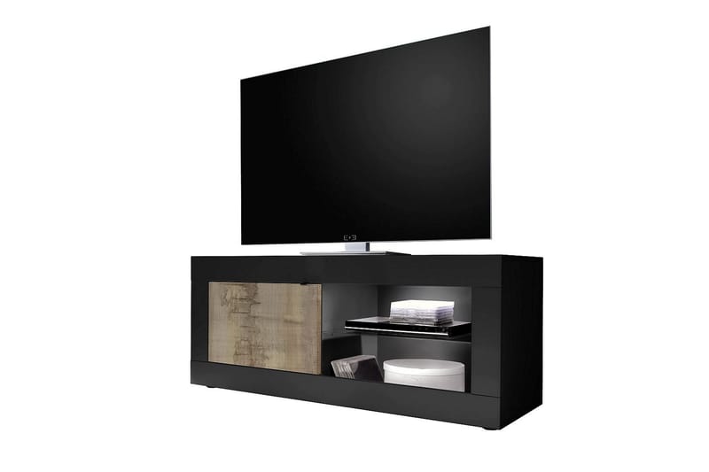 Basic TV-Bänk 43x140 Natur/Svart - LC SPA - Möbler - Tv möbel & mediamöbel - TV bänk & mediabänk