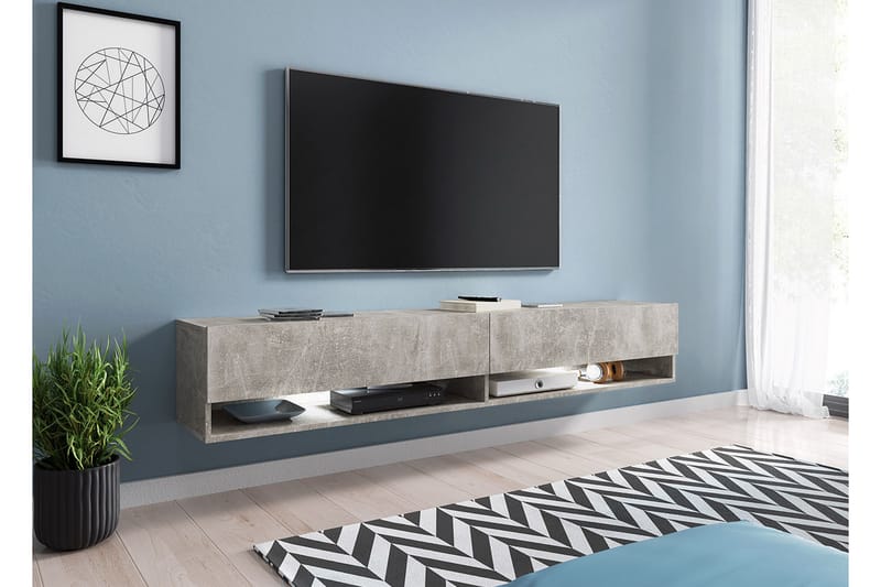 Bunium TV-bänk 180x32x30 cm - Beige/Grå - Möbler - Tv möbel & mediamöbel - TV bänk & mediabänk