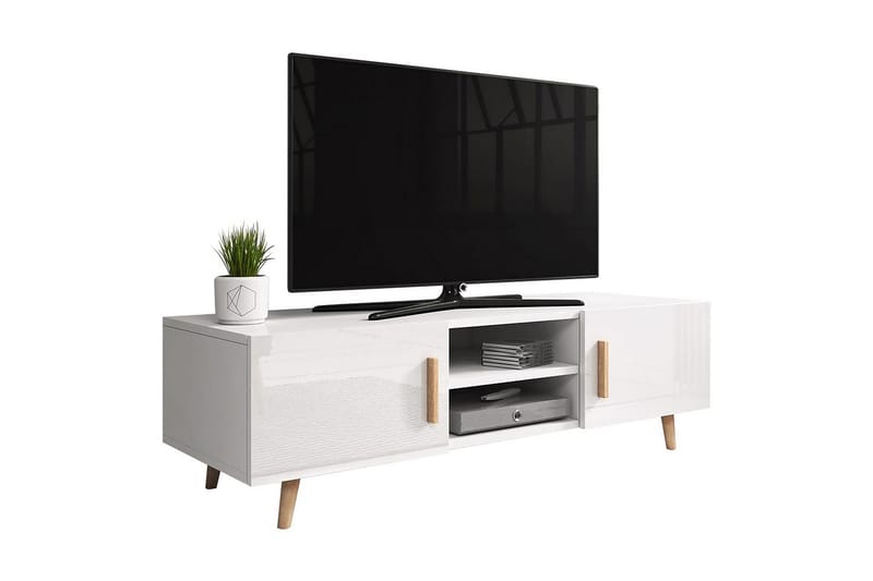 Byvallen Tv-bänk 50x42x140 cm - Vit - Möbler - Tv möbel & mediamöbel - TV bänk & mediabänk
