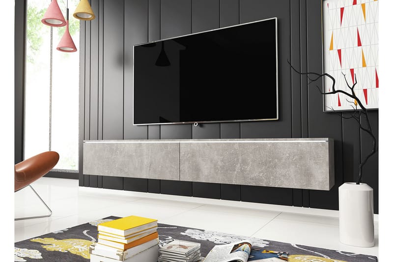 Caltha TV-bänk 180x32x30 cm - Grå/Vit - Möbler - Tv-möbler & mediamöbler - TV-bänk & mediabänk