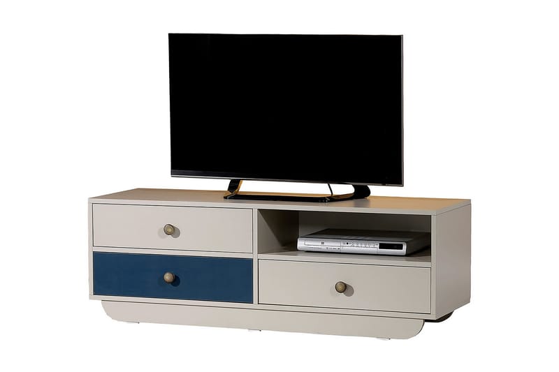 Cazablanca Tv-bänk 140 cm - Vit/Blå - Möbler - Tv möbel & mediamöbel - TV bänk & mediabänk