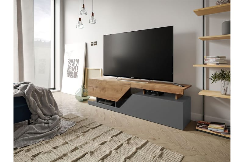 Ceelias Tv-bänk 160 cm - Natur/Antracit - Möbler - Tv möbel & mediamöbel - Mediastativ & väggfäste - Väggfäste TV & stativ TV