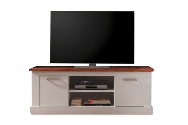 Clemons TV-bänk 160 cm - Vit/Valnöt - Möbler - Tv möbel & mediamöbel - TV bänk & mediabänk