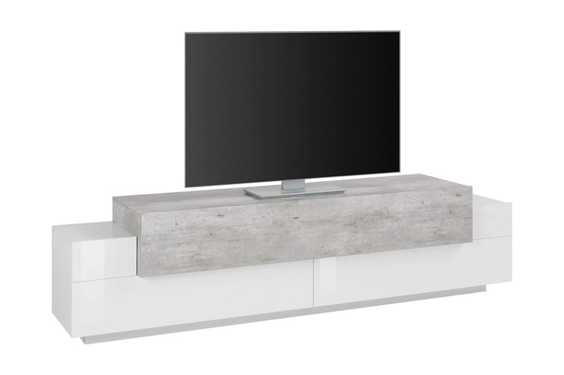 Coran Tv-bänk 200 cm - Vit/Betonggrå - Möbler - Tv möbel & mediamöbel - TV bänk & mediabänk