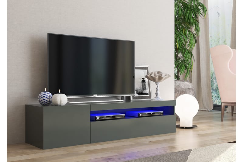 Daiquiria Tv-bänk 155 cm - Antracit Högglans - Förvaring - Skåp - Vitrinskåp