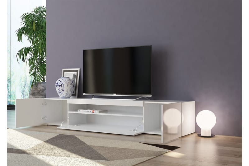 Daiquiria Tv-bänk 200 cm - Vit Högglans - Möbler - Tv möbel & mediamöbel - TV bänk & mediabänk