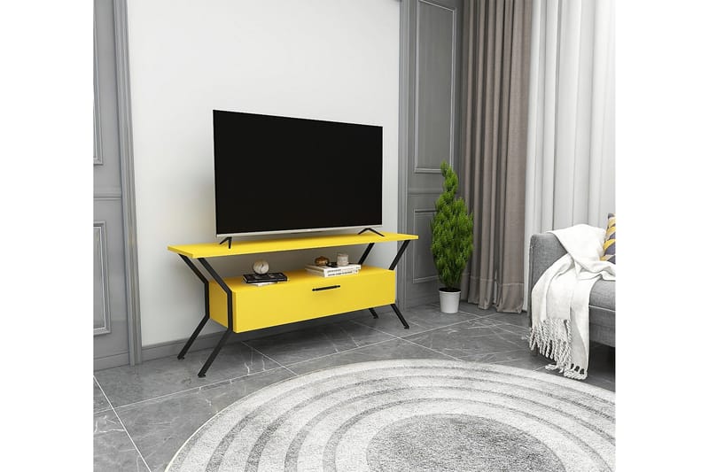 Desgrar Tv-bänk 124x54 cm - Gul - Möbler - Tv möbel & mediamöbel - TV bänk & mediabänk