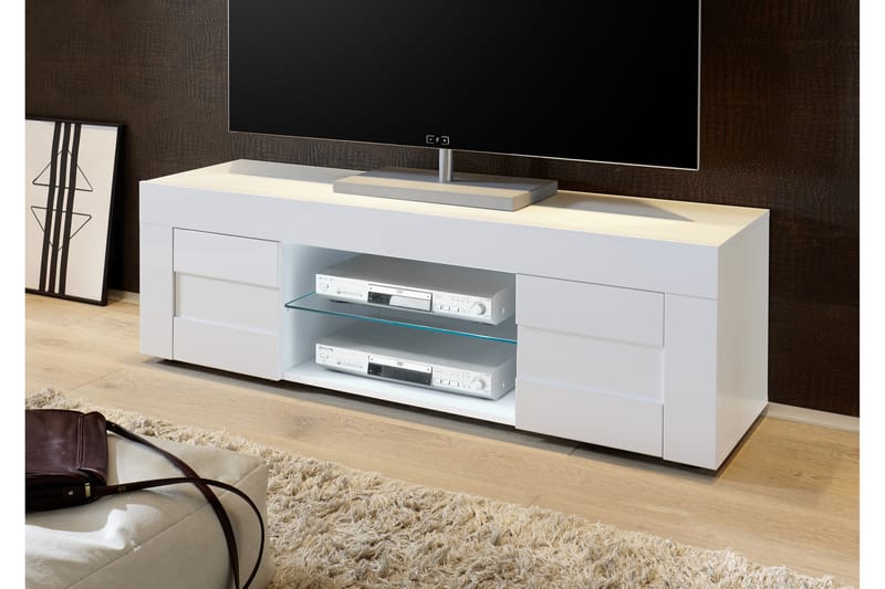 Easy TV-bänk - Vit Högglanslack - Möbler - Tv-möbler & mediamöbler - TV-bänk & mediabänk