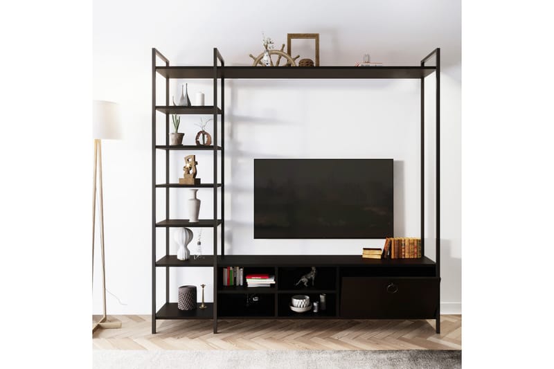 Evrenli Tv-bänk 180 cm - Svart - Möbler - Tv möbel & mediamöbel - TV bänk & mediabänk