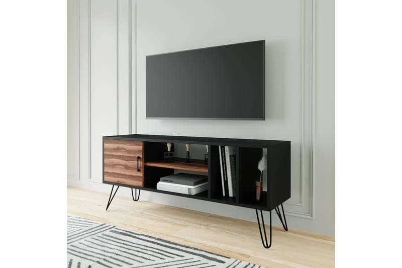 Grootland Tv-bänk 150 cm - Svart/Brun - Möbler - Tv möbel & mediamöbel - TV bänk & mediabänk