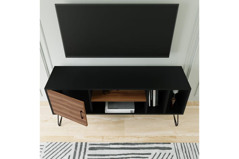 Grootland Tv-bänk 150 cm - Svart/Brun - Möbler - Tv möbel & mediamöbel - TV bänk & mediabänk