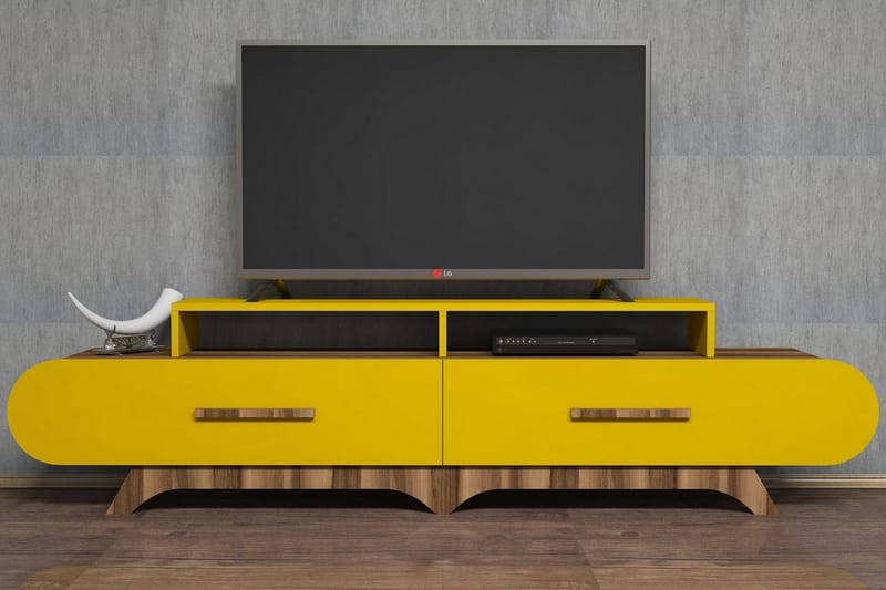 Hovdane TV-Bänk 205 cm - Brun/Gul - Möbler - Tv-möbler & mediamöbler - TV-bänk & mediabänk