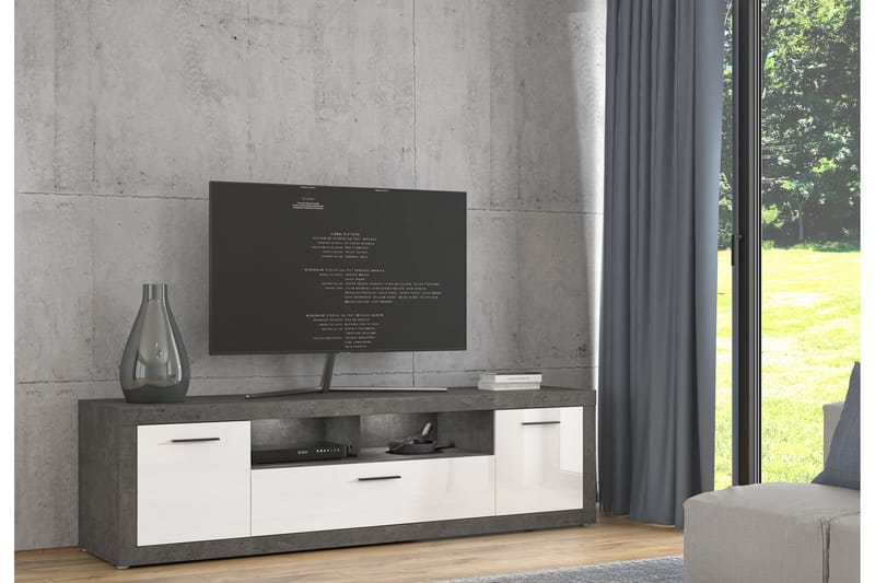 Kranea Tv-bänk 213 cm - Grå/Vit - Möbler - Tv möbel & mediamöbel - TV bänk & mediabänk