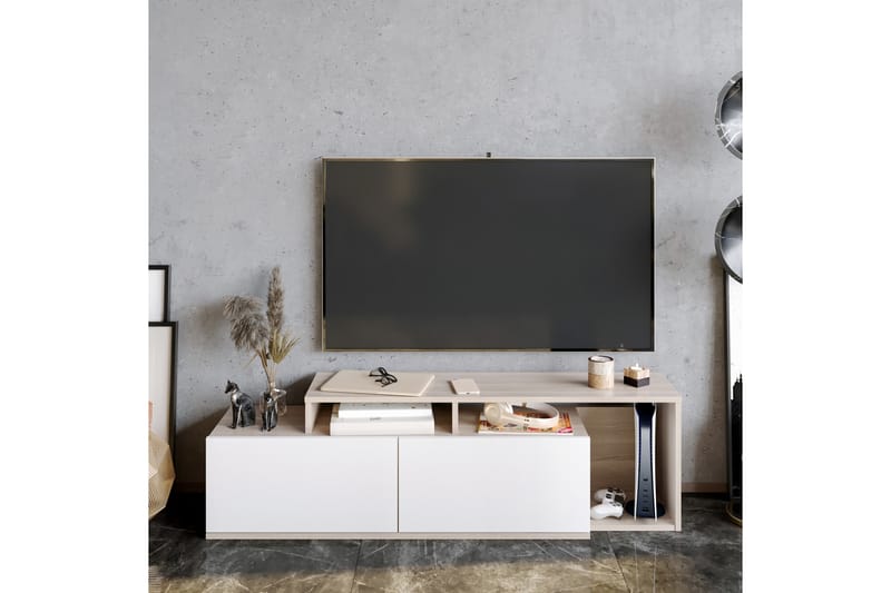 Lameyze Tv-bänk 150 cm - Natur/Vit - Möbler - Tv möbel & mediamöbel - TV bänk & mediabänk