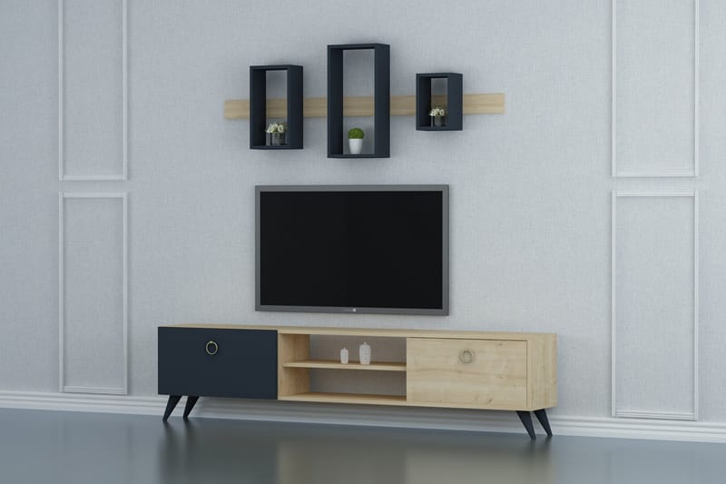 Lauritzen TV-Möbelset 180 cm - Ek|Antracit - Möbler - Tv-möbler & mediamöbler - TV-bänk & mediabänk